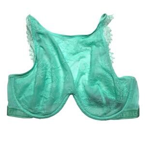 Victoria’s Secret High Neck Underwire Eyelash Lace Bralette Size 32DD